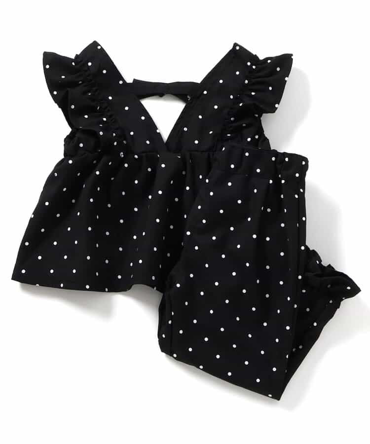 日本童裝|蝴蝶結荷葉邊背心&荷葉邊褲子套裝