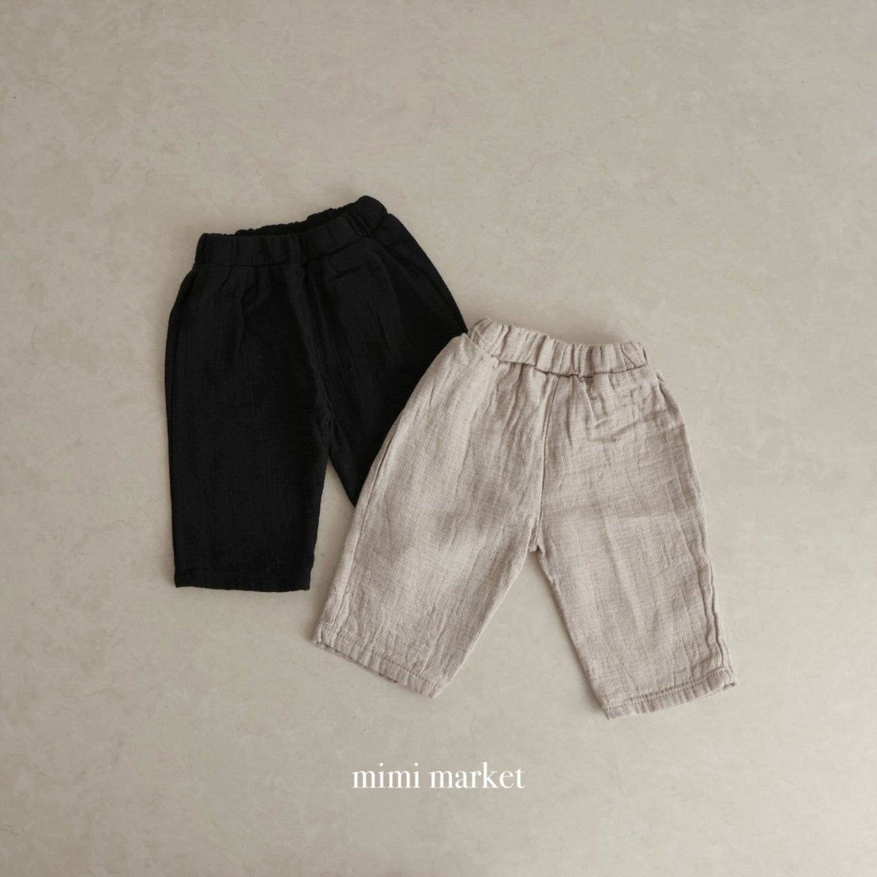 韓國童裝|質感皺褶棉麻休閒褲 MM04
