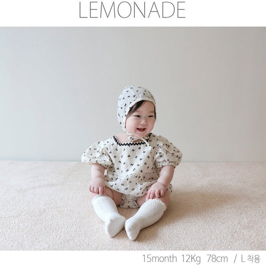 韓國童裝|泡泡紗印花包屁套裝(連帽)LE12