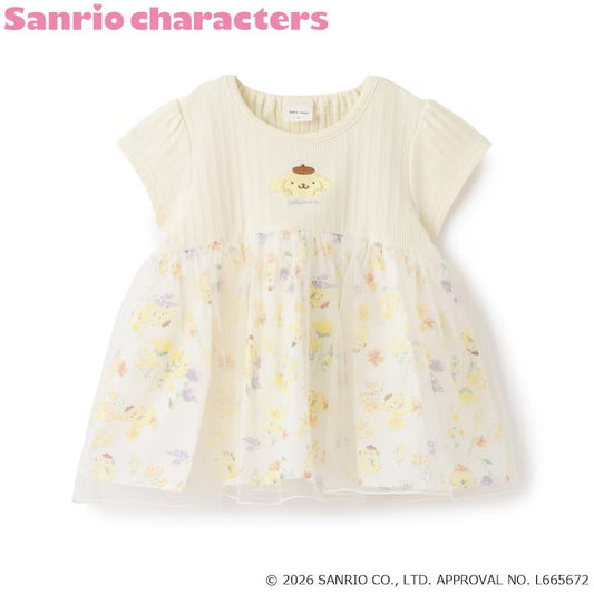 日本童裝|Petit Main Sanrio薄紗短袖上衣