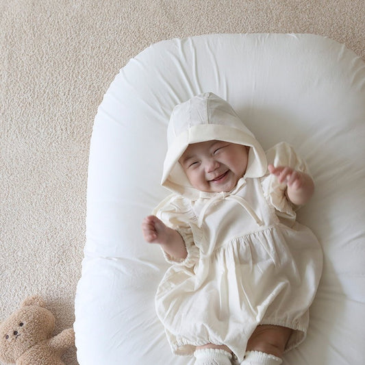 韓國童裝|皺摺短袖包屁套裝(連帽) LE03