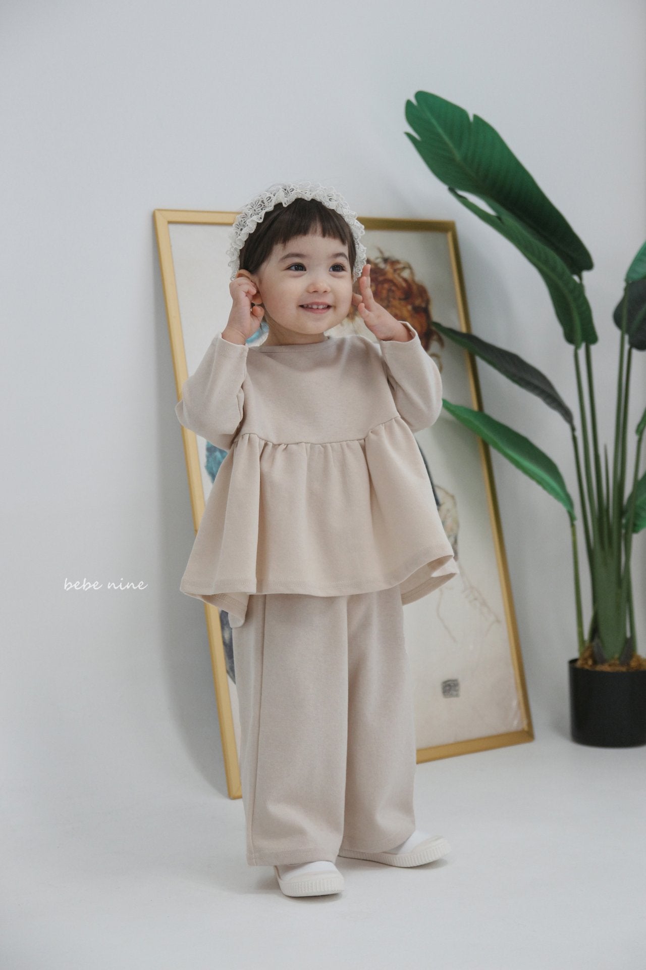 韓國童裝|簡約娃娃裝休閒套裝 BN16