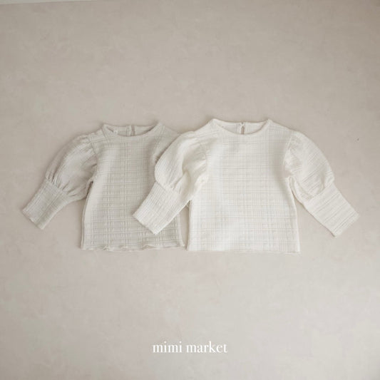 韓國童裝|壓紋泡泡袖上衣 MM01