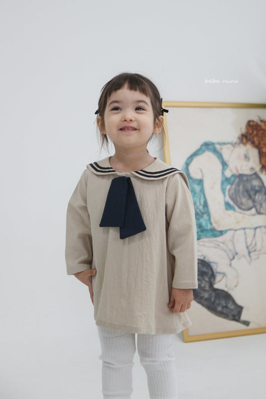 韓國童裝|可拆式領巾水手風連身裙 | 學院風童裝 BN06