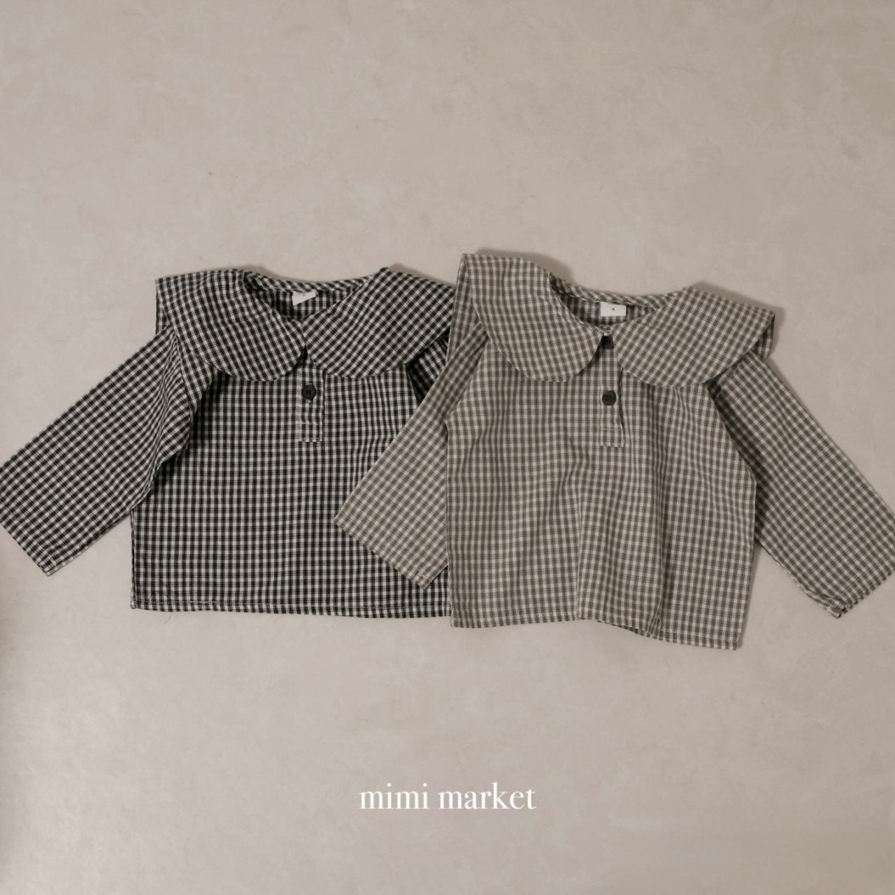 韓國童裝｜格紋翻領上衣 MM03
