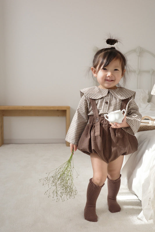 韓國童裝｜復古吊帶南瓜褲 MM14