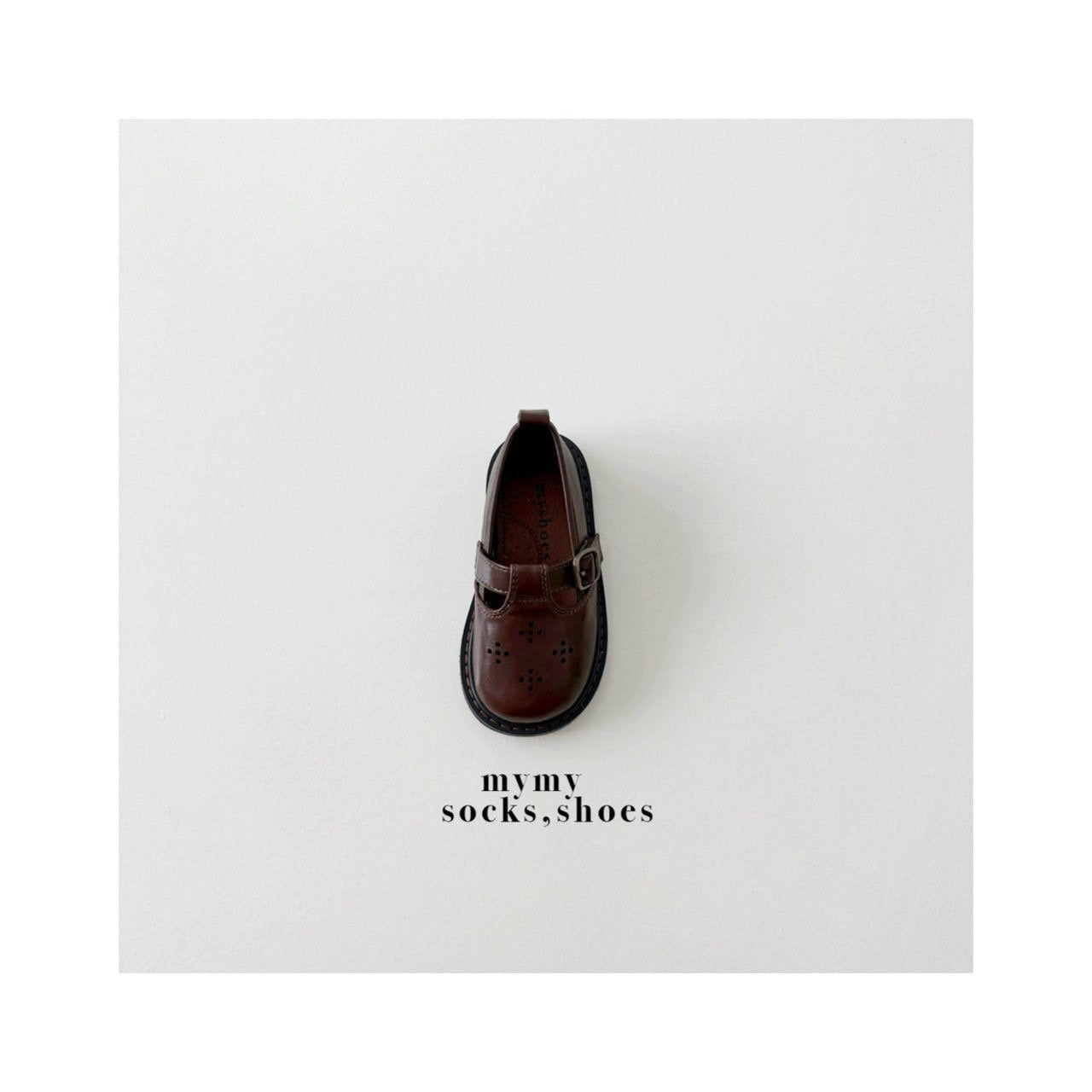 韓國童鞋｜英倫復古鏤空T字皮鞋 | 兒童真皮質感學步鞋 MS01