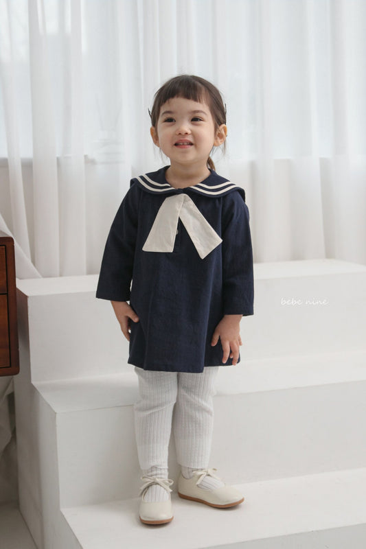韓國童裝｜可拆式領巾水手風連身裙 | 學院風童裝 BN06