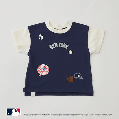 日本童裝｜Petit Main MLB 徽章T恤