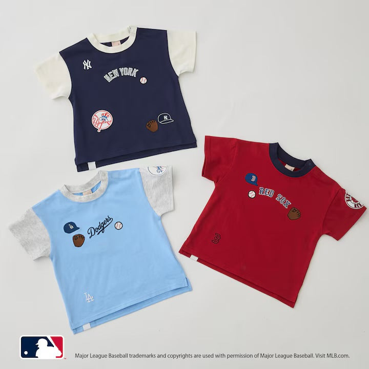 日本童裝｜Petit Main MLB 徽章T恤