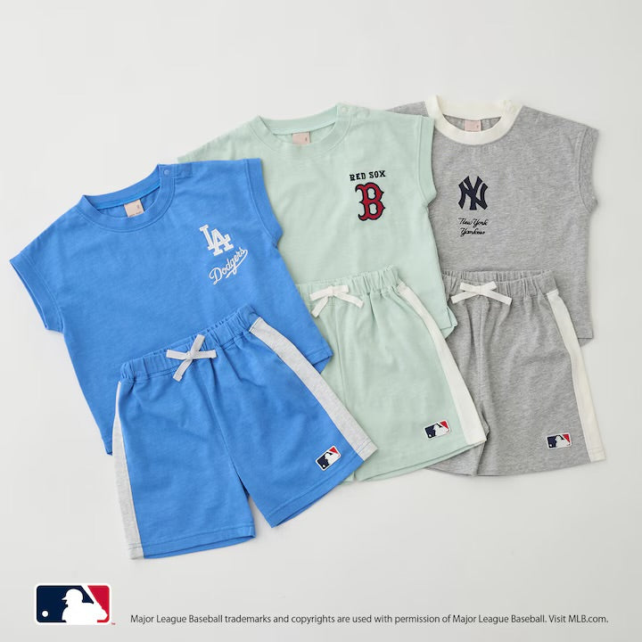日本童裝｜Petit Main MLB無袖套裝