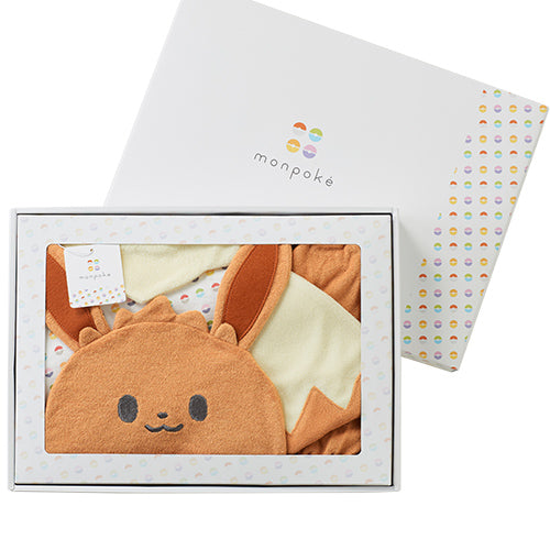 Monpoké 伊布嬰兒禮盒套裝，白色禮盒內含伊布造型帽及衣物。