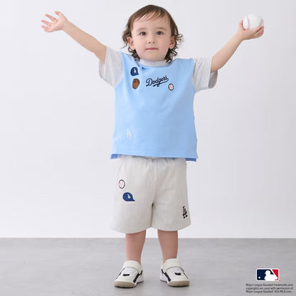 日本童裝｜Petit Main MLB 徽章T恤