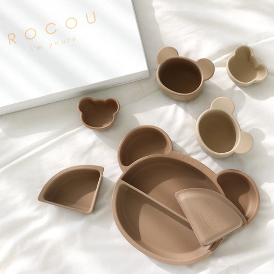 韓國製｜ROCOU副食品分隔盤—熊熊專用款🐻