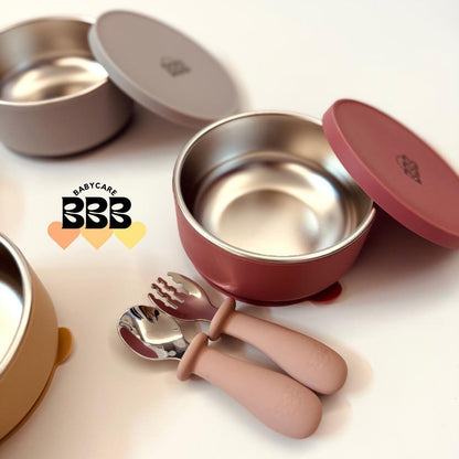 [預購] BBB Babycare Stainless Steel Suction Bowl with Lid 有蓋不鏽鋼吸盤碗