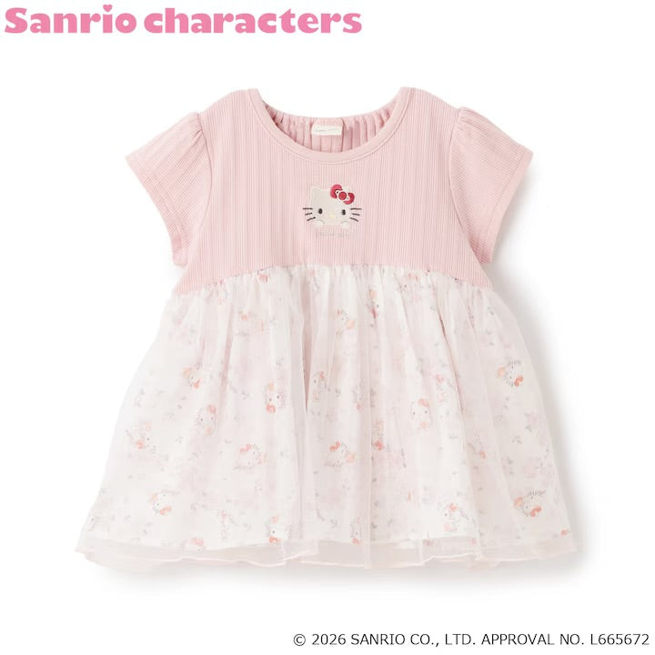 日本童裝｜Petit Main Sanrio薄紗短袖上衣