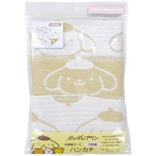 日本直送｜Sanrio 布甸狗 多重紗紗巾（3枚入）