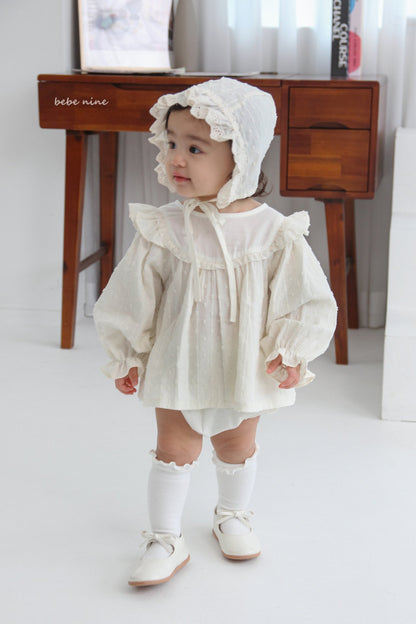 韓國童裝｜立體波點蕾絲套裝 BN08