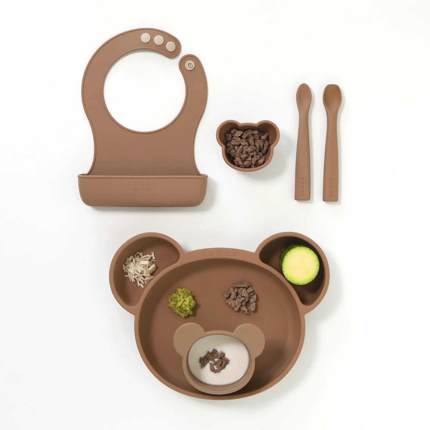 韓國製｜ROCOU副食品初學者套裝｜獨家超迷你圍兜