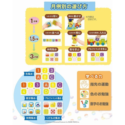 日本直送｜Monpoke知育玩具｜積木火車