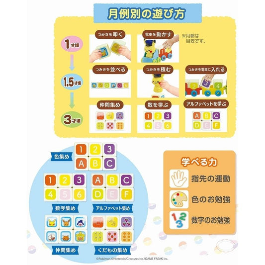 日本直送｜Monpoke知育玩具｜積木火車