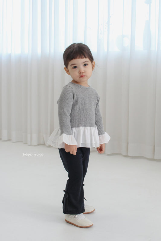 韓國童裝｜Lisa 拼接荷葉邊上衣 BN23