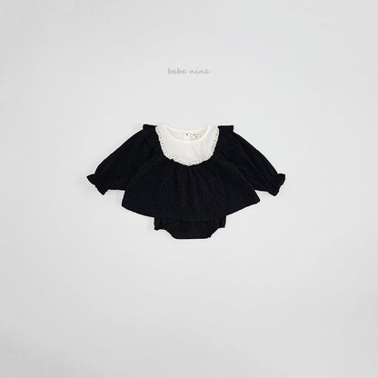 韓國童裝｜立體波點蕾絲套裝 BN08