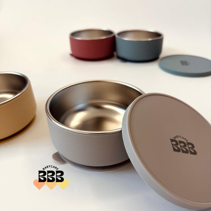 [預購] BBB Babycare Stainless Steel Suction Bowl with Lid 有蓋不鏽鋼吸盤碗
