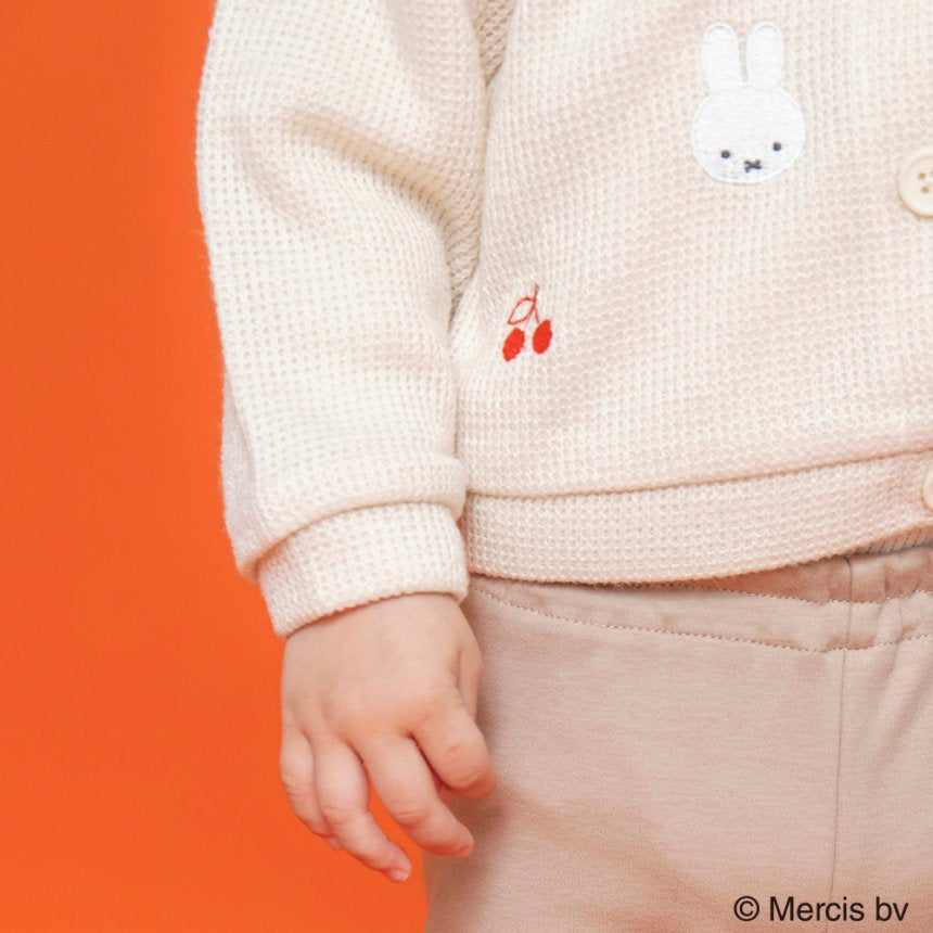 Miffy&Boris 櫻桃羅紋針織外套-Miffy