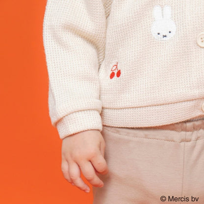 Miffy&Boris 櫻桃羅紋針織外套-Miffy