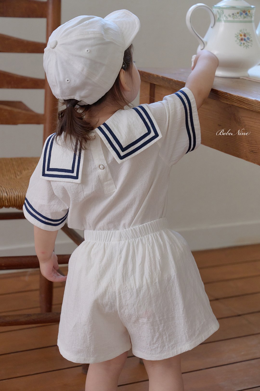 韓國童裝｜短袖水手服套裝 BN36