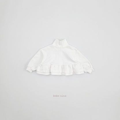 韓國童裝｜Cropped 荷葉邊短版拉鍊外套 BN24