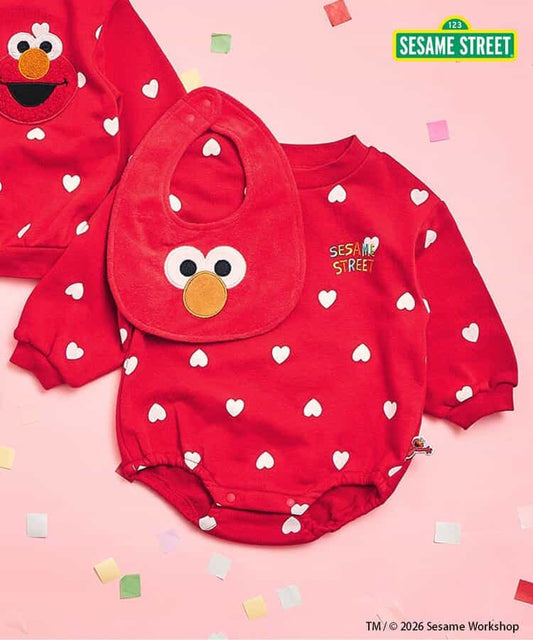 日本童裝｜芝麻街嬰兒包屁衣連口水肩