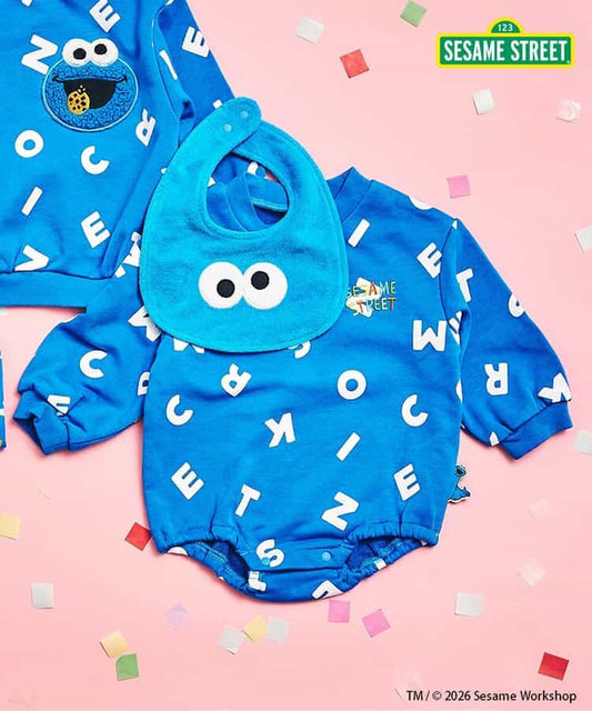 日本童裝｜芝麻街嬰兒包屁衣連口水肩