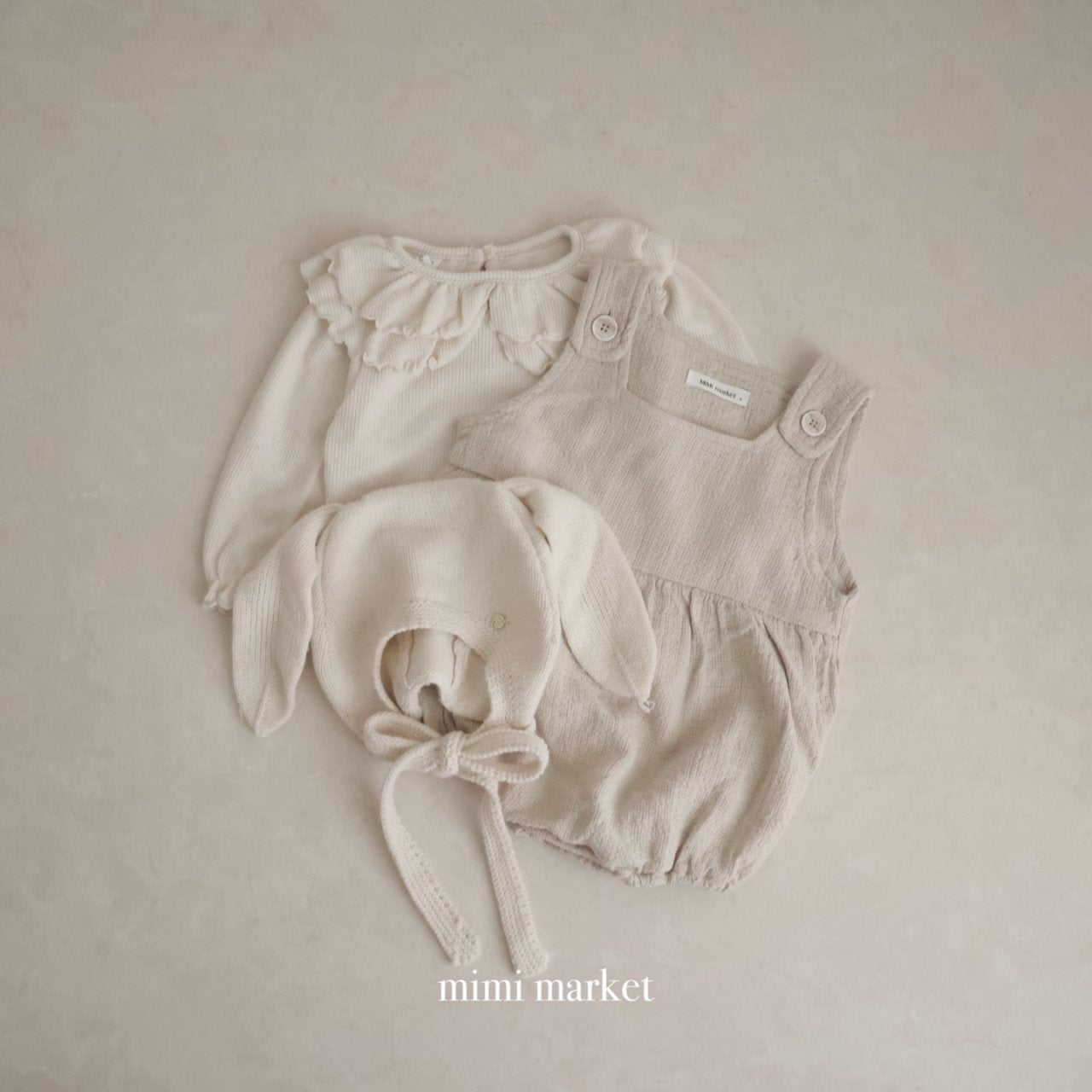 韓國童裝｜氣質大荷葉領羅紋棉上衣MM09