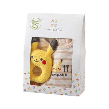 日本直送｜Monpoke比卡超純棉保暖背心+搖鈴禮盒套裝￼