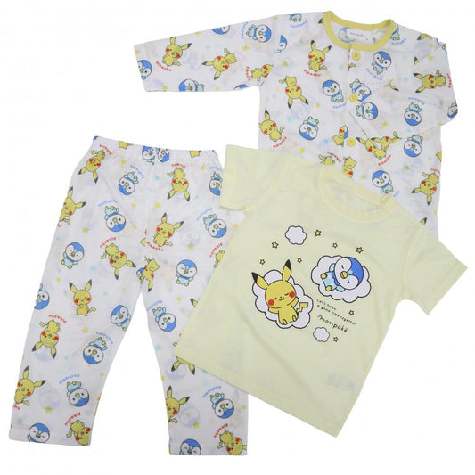 2026 新品｜Monpoke 長袖前開睡衣+短袖T恤套裝