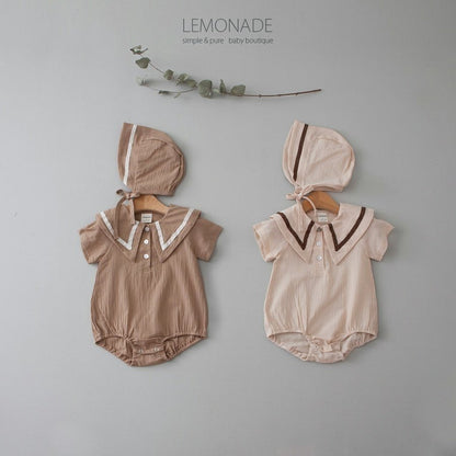 韓國童裝｜紗棉水手服套裝（連帽）LE15