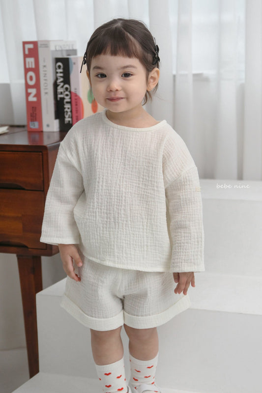 韓國童裝｜空氣感皺褶棉兩件套裝 BN19