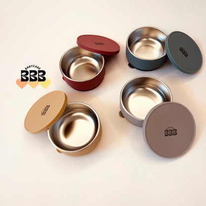 [預購] BBB Babycare Stainless Steel Suction Bowl with Lid 有蓋不鏽鋼吸盤碗