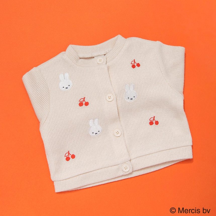 Miffy&Boris 櫻桃羅紋針織外套-Miffy