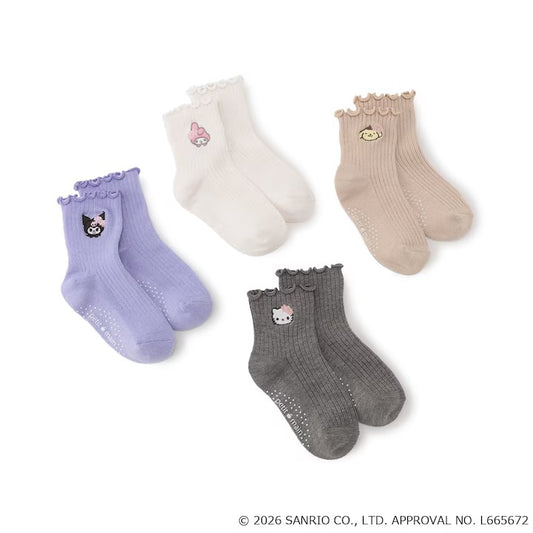 日本童裝｜Petit Main Sanrio刺繡防滑襪仔｜4款可選