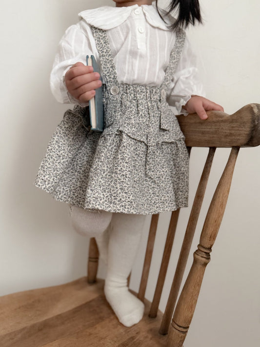 韓國童裝｜田園風碎花吊帶包屁裙MM08