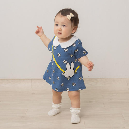 2026春夏新品｜Miffy藍白花花短袖包屁裙
