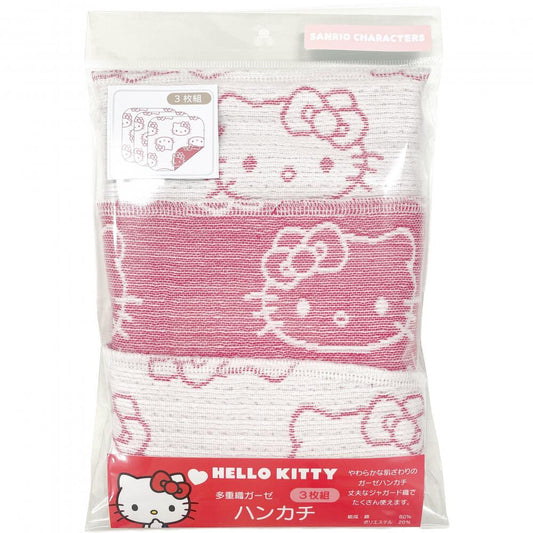 日本直送｜Sanrio Hello Kitty 多重紗紗巾（3枚入）
