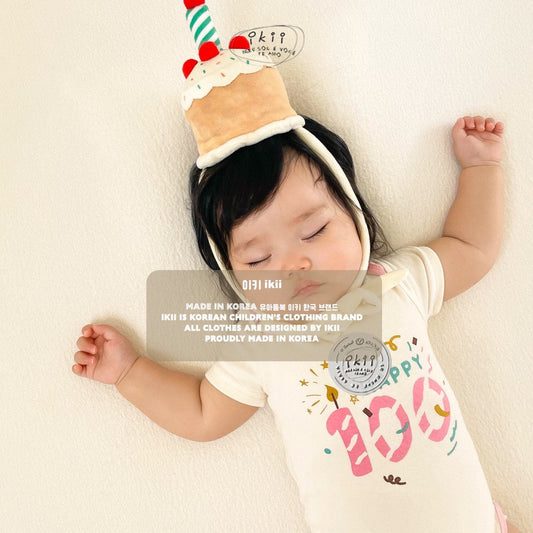 韓國童裝｜My First Day 蛋糕套裝 包屁衣連帽套裝 IK05