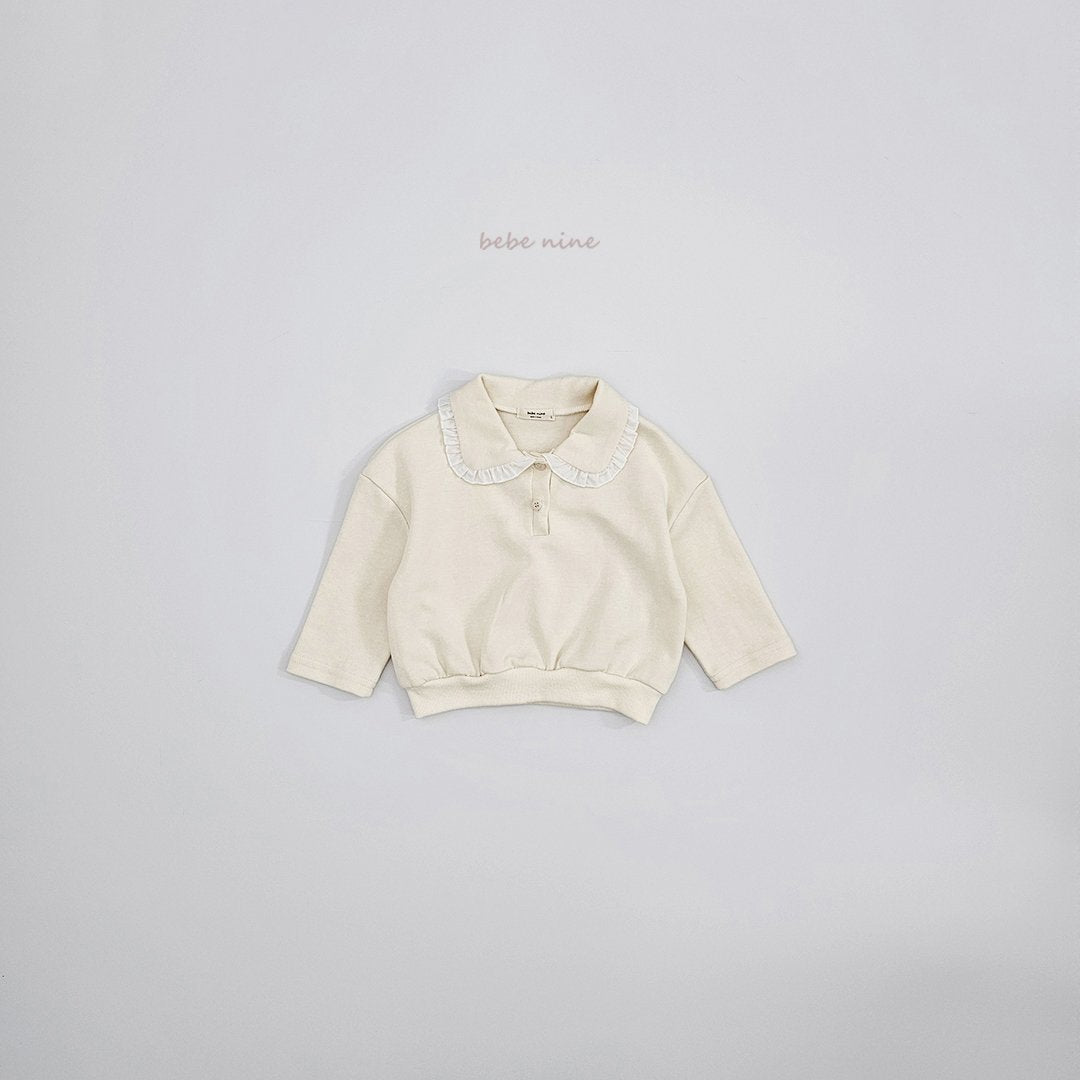 韓國童裝｜氣質荷葉領 Polo 衛衣 BN25