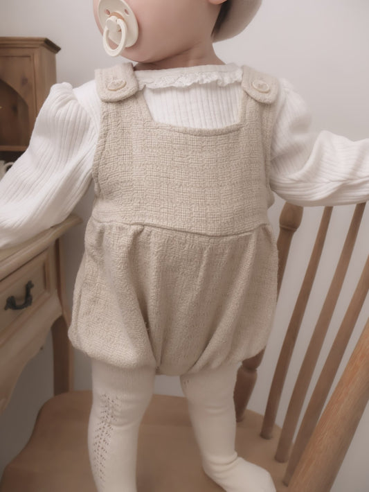 韓國童裝｜質感肌理棉吊帶包屁褲 MM05