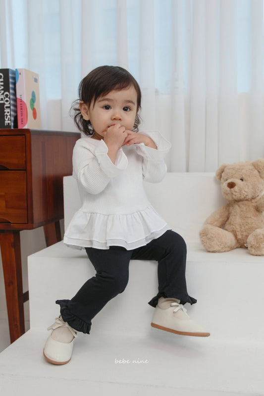 韓國童裝｜甜美波浪花邊長褲｜女童長褲 BN28