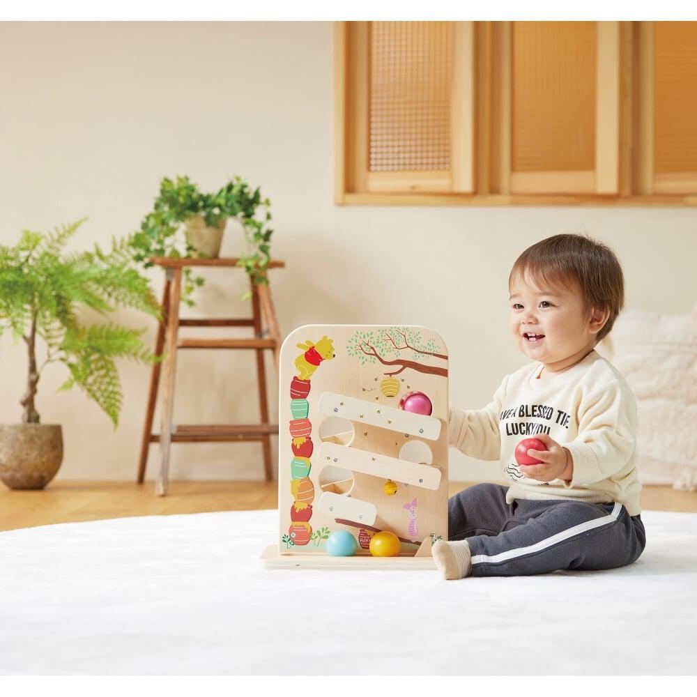 日本玩具｜Disney 小熊維尼滾球斜坡玩具